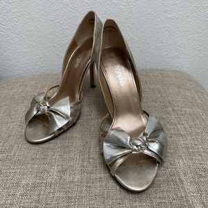Hype Silver Open Toe Pumps